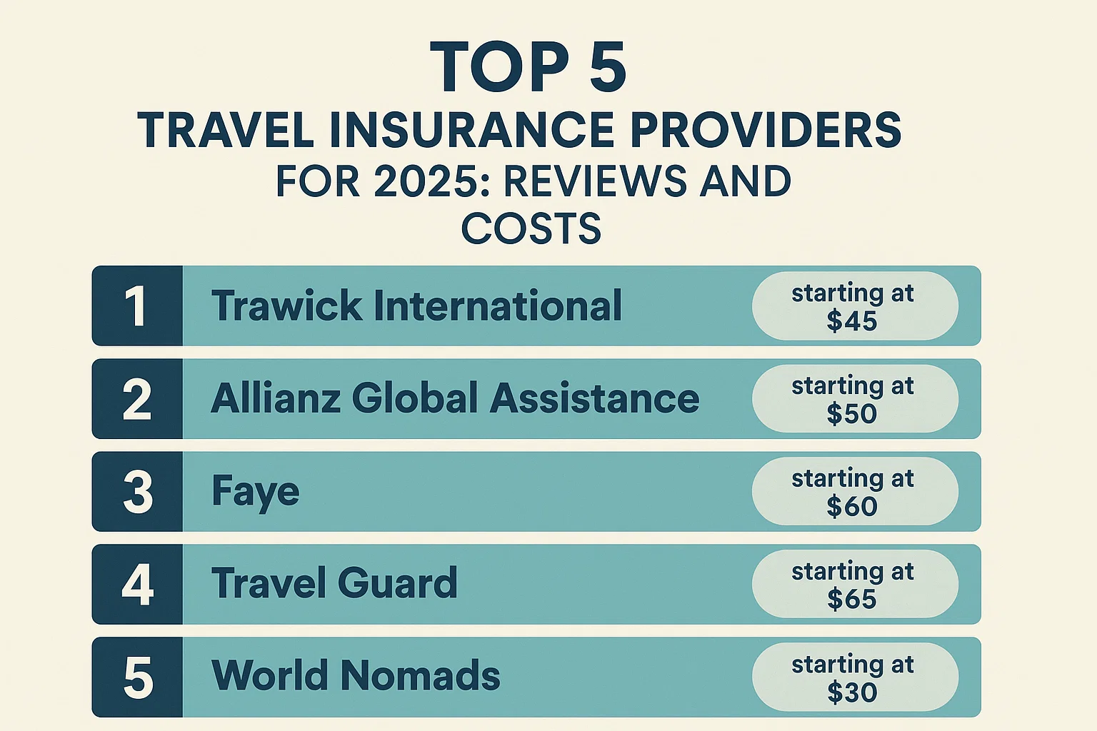 Top 5 Travel Insurance Providers for 2025: Reviews and Costs Hero Image